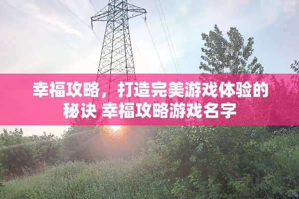 幸福攻略，打造完美游戏体验的秘诀 幸福攻略游戏名字