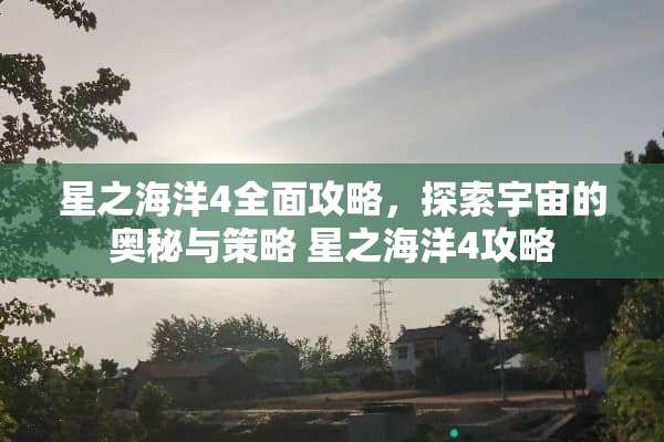 星之海洋4全面攻略，探索宇宙的奥秘与策略 星之海洋4攻略