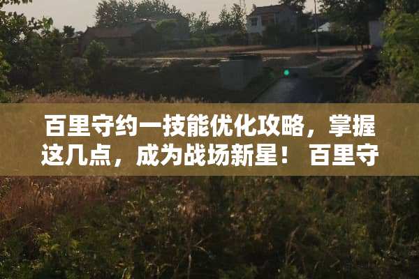 百里守约一技能优化攻略，掌握这几点，成为战场新星！ 百里守约一技能