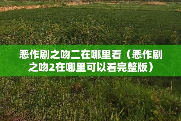 恶作剧之吻二在哪里看（恶作剧之吻2在哪里可以看完整版）