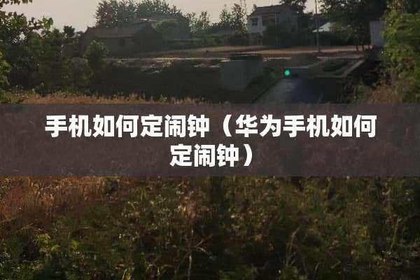 手机如何定闹钟（华为手机如何定闹钟）