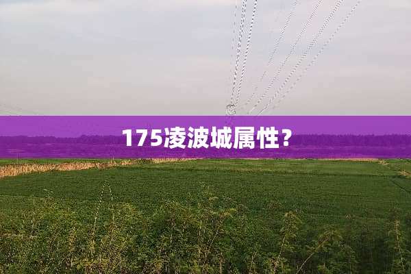 175凌波城属性？