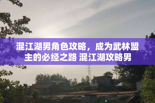 混江湖男角色攻略，成为武林盟主的必经之路 混江湖攻略男