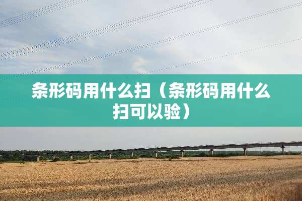 条形码用什么扫（条形码用什么扫可以验）