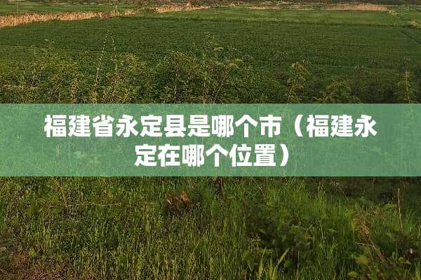 福建省永定县是哪个市（福建永定在哪个位置）