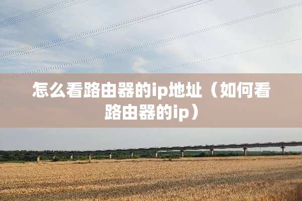 怎么看路由器的ip地址（如何看路由器的ip）