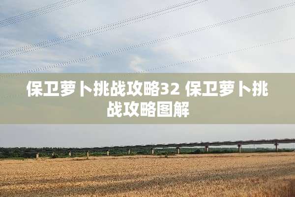 保卫萝卜挑战攻略32 保卫萝卜挑战攻略图解