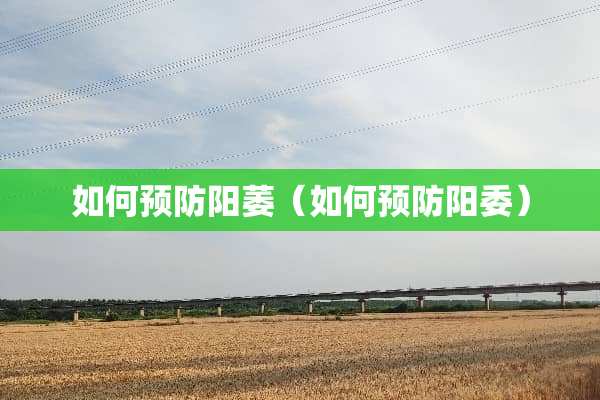 如何预防阳萎（如何预防阳委）