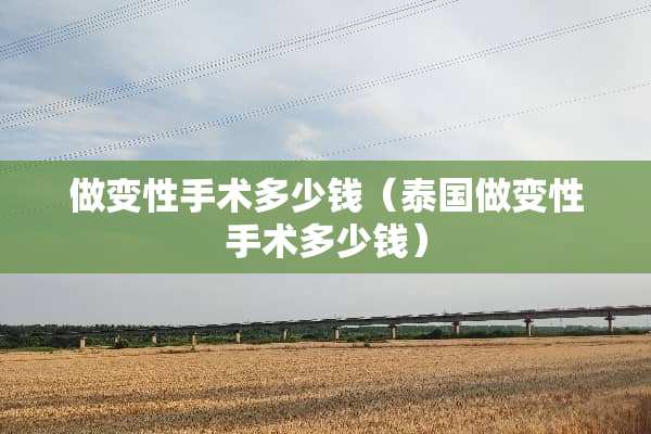 做变性手术多少钱（泰国做变性手术多少钱）