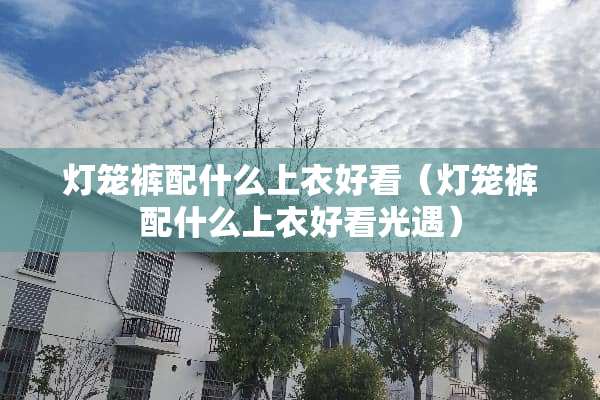 灯笼裤配什么上衣好看（灯笼裤配什么上衣好看光遇）