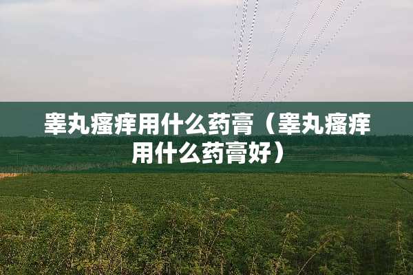**瘙痒用什么药膏（**瘙痒用什么药膏好）