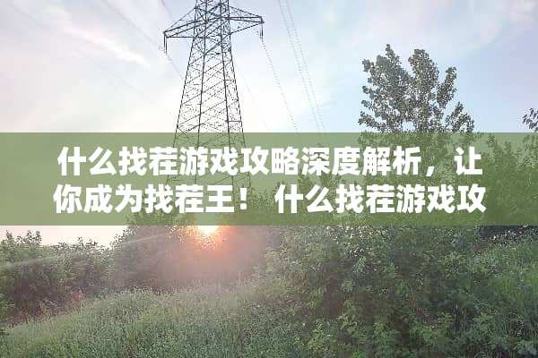 什么找茬游戏攻略深度解析，让你成为找茬王！ 什么找茬游戏攻略