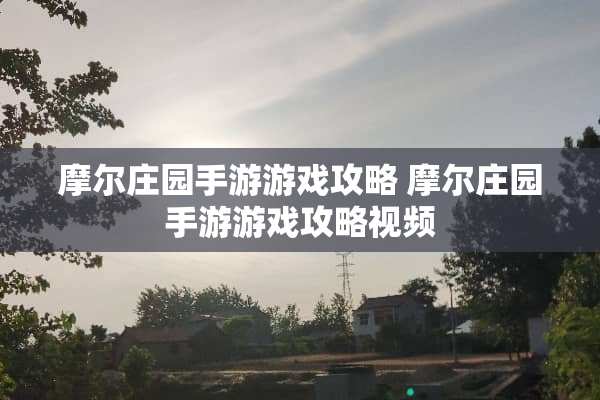 摩尔庄园手游游戏攻略 摩尔庄园手游游戏攻略视频