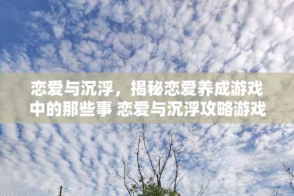 恋爱与沉浮，揭秘恋爱养成游戏中的那些事 恋爱与沉浮攻略游戏