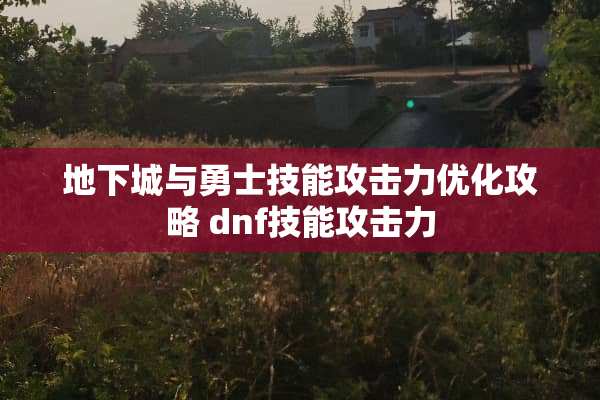 **城与勇士技能攻击力优化攻略 dnf技能攻击力