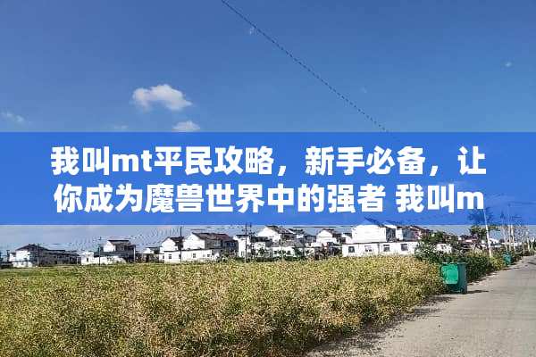 我叫mt平民攻略，新手必备，让你成为魔兽世界中的强者 我叫mt平民攻略