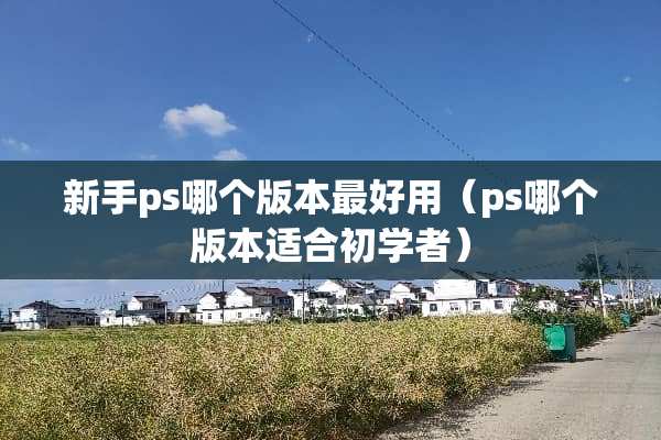 新手ps哪个版本最好用（ps哪个版本适合初学者）