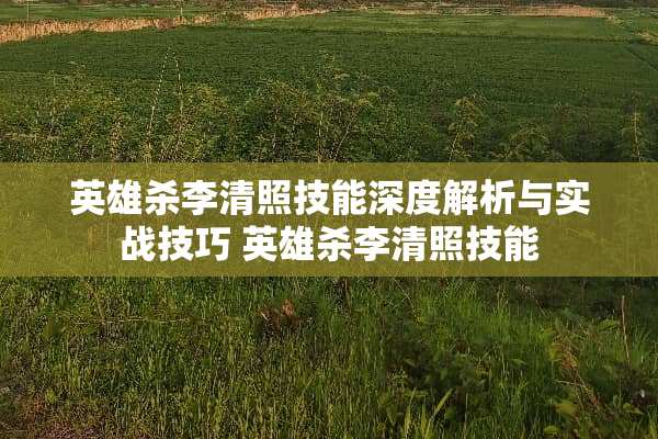 英雄杀李清照技能深度解析与实战技巧 英雄杀李清照技能