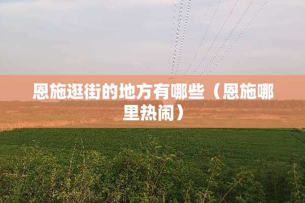 恩施逛街的地方有哪些（恩施哪里热闹）