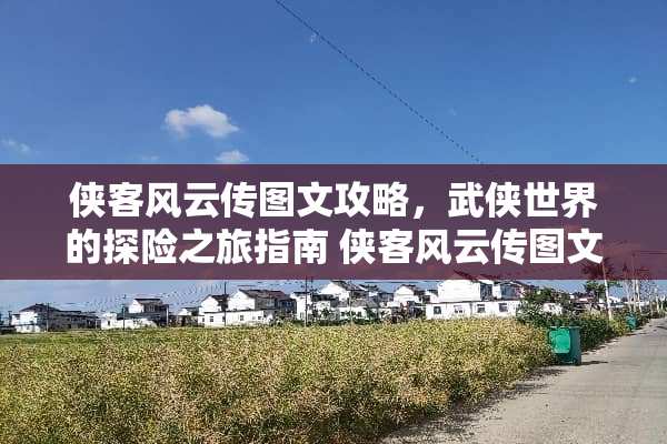 侠客风云传图文攻略，武侠世界的探险之旅指南 侠客风云传图文攻略
