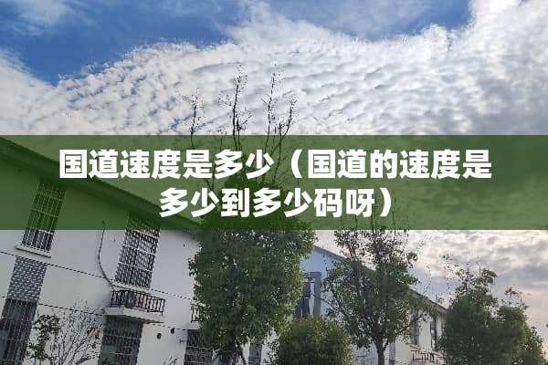 国道速度是多少（国道的速度是多少到多少码呀）