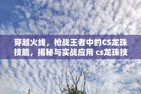穿越火线，枪战王者中的CS龙珠技能，揭秘与实战应用 cs龙珠技能