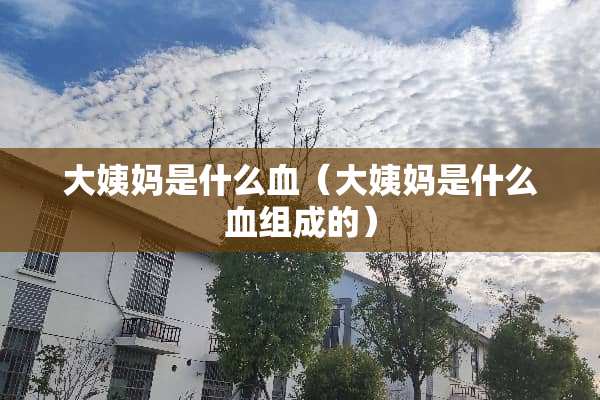 大姨妈是什么血(大姨妈是什么血组成的) 大姨妈是什么血(大姨妈是什么血组成的)