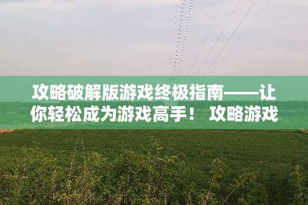 攻略破解版游戏终极指南——让你轻松成为游戏高手！ 攻略游戏破解版