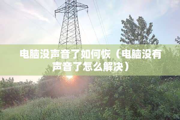 电脑没声音了如何恢（电脑没有声音了怎么解决）