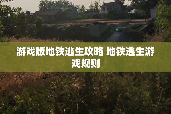 游戏版地铁逃生攻略 地铁逃生游戏规则