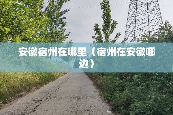 安徽宿州在哪里(宿州在安徽哪边) 安徽宿州在哪里(宿州在安徽哪边)