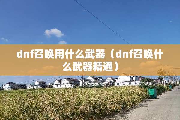 dnf召唤用什么**（dnf召唤什么**精通）