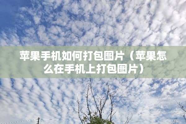 苹果手机如何打包图片（苹果怎么在手机上打包图片）