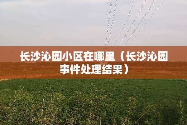 长沙沁园小区在哪里（长沙沁园事件处理结果）