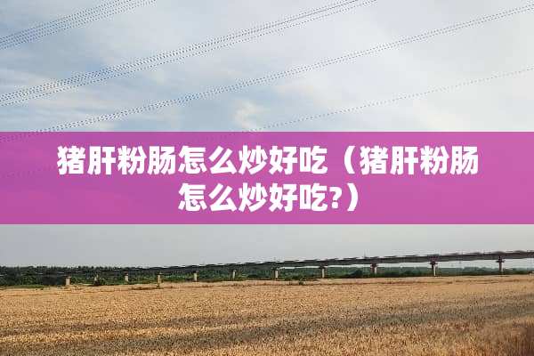 猪肝粉肠怎么炒好吃(猪肝粉肠怎么炒好吃?) 猪肝粉肠怎么炒好吃(猪肝粉肠怎么炒好吃?)