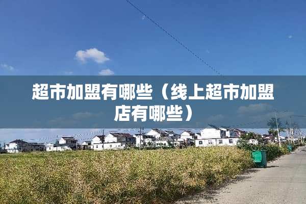 超市加盟有哪些（线上超市加盟店有哪些）