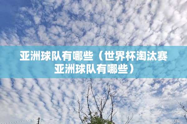 亚洲球队有哪些（世界杯淘汰赛亚洲球队有哪些）