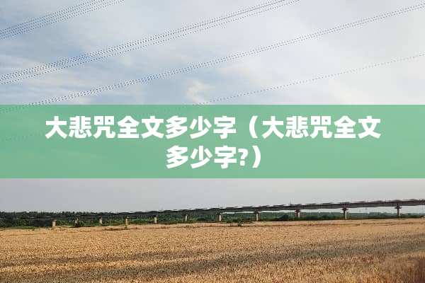 大悲咒全文多少字（大悲咒全文多少字?）