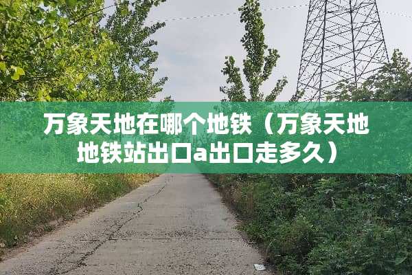 万象天地在哪个地铁（万象天地地铁站出口a出口走多久）