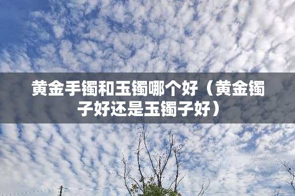 黄金手镯和玉镯哪个好（黄金镯子好还是玉镯子好）