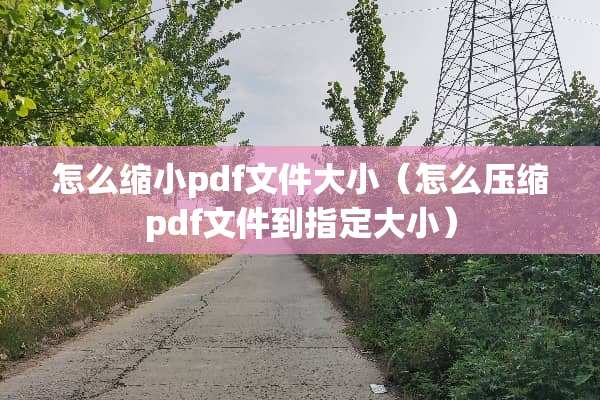 怎么缩小pdf文件大小（怎么压缩pdf文件到指定大小）