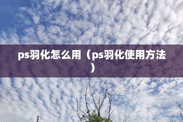 ps羽化怎么用（ps羽化使用方法）