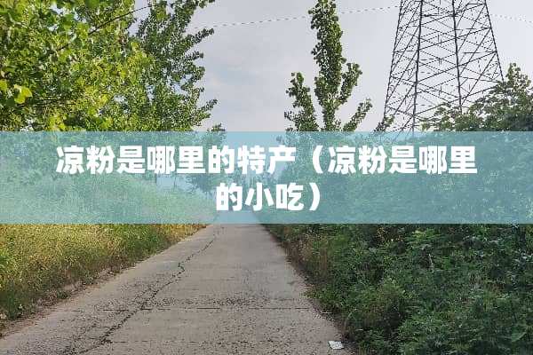 凉粉是哪里的特产（凉粉是哪里的小吃）