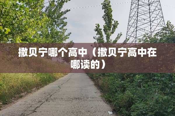 撒贝宁哪个高中（撒贝宁高中在哪读的）