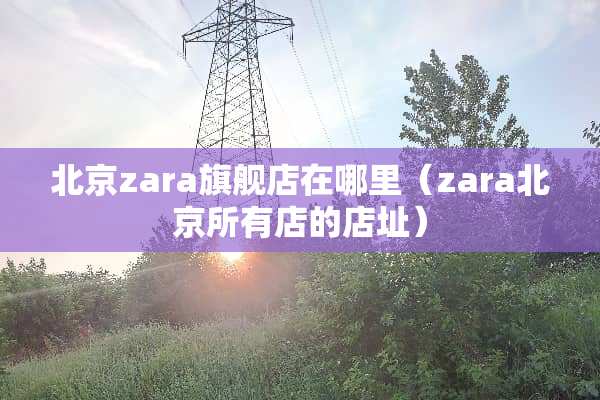 北京zara旗舰店在哪里（zara北京所有店的店址）
