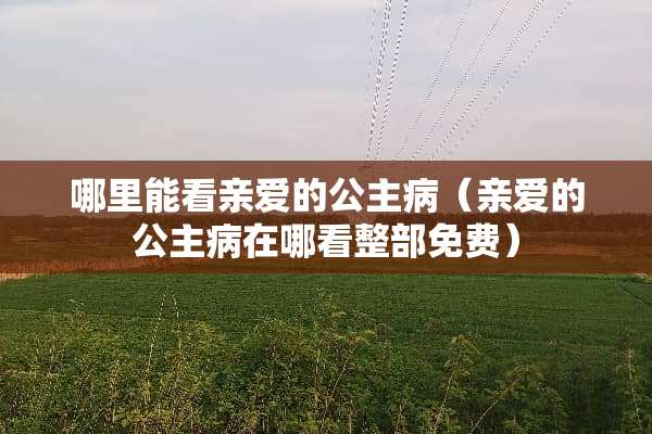 哪里能看亲爱的公主病（亲爱的公主病在哪看整部免费）