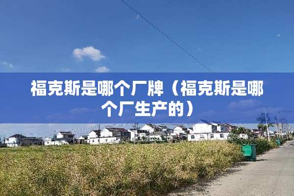 福克斯是哪个厂牌（福克斯是哪个厂生产的）