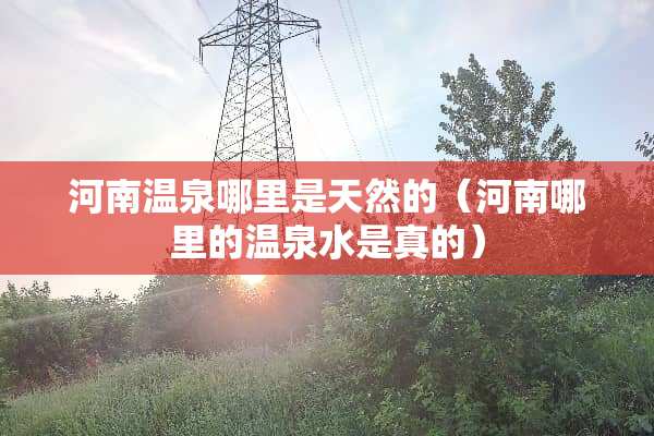 河南温泉哪里是天然的（河南哪里的温泉水是真的）