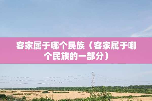 客家属于哪个民族（客家属于哪个民族的一部分）