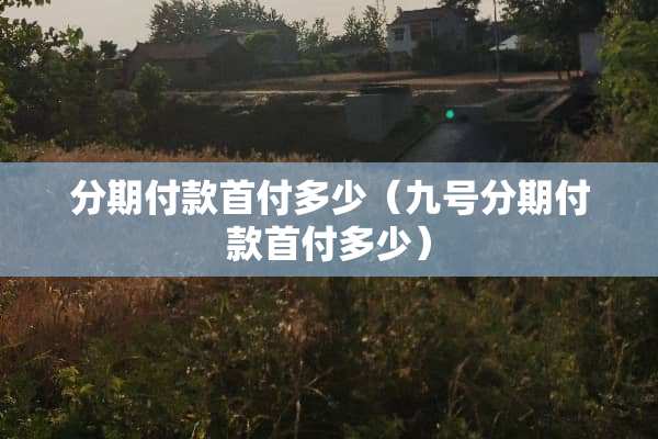 分期付款首付多少（九号分期付款首付多少）